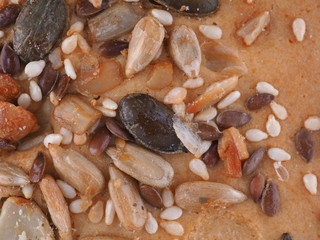 appetizing cookies with nuts close-up