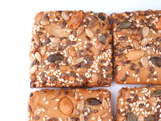 cookies with nuts on a white background
