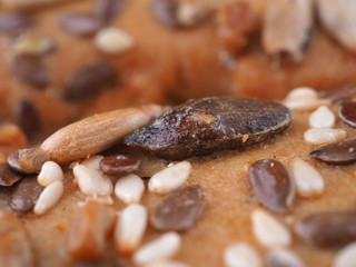 appetizing cookies with nuts close-up