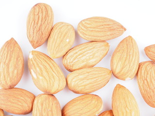 almonds on a white background
