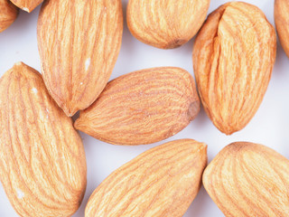almonds on a white background