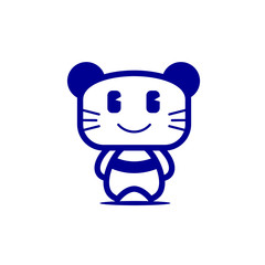 character or mascot of bear with whisker