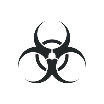 Biohazard warning safety icon shape. biological hazard risk logo symbol. Contamination epidemic virus danger sign. vector illustration image. Isolated on white background.