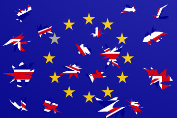 illustration representing the brexit between uk and eu