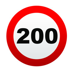 Speed limit traffic signs. Vector icon.