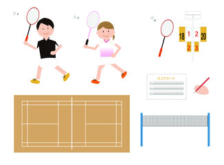 badminton, sports, set
