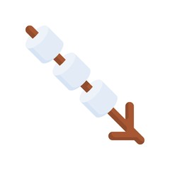 marshmallows with wooden stick related sweets and candy vector in flat design