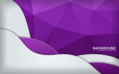 Dynamic overlap white abstract with purple geometric polygonal texture. Vector illustration.