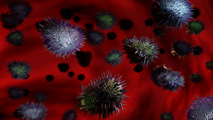 3D rendering of abstract background, Virus shape