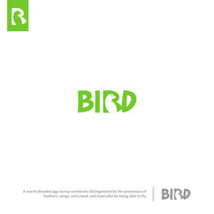 Bird in negative space of letter 