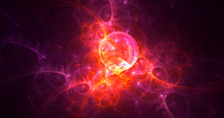 Fractal 3D rendering abstract and shiny background