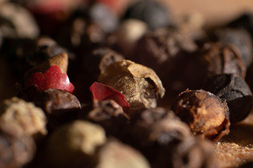 Red and brown pepper macro