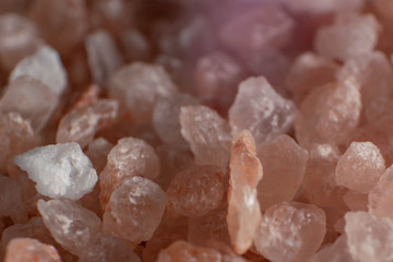 Pink mineral salt closeup background