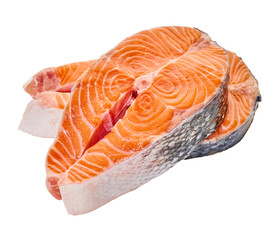 salmon steak closeup