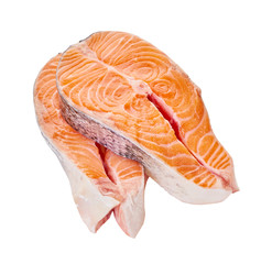 salmon steak closeup