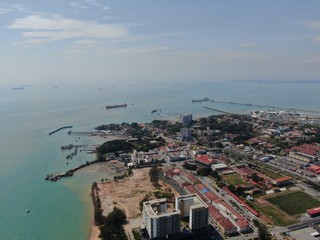Port Dickson, Negeri Sembilan / Malaysia - January 25, 2020: The Beaches and Coastlines of the Seaside Town Port Dickson