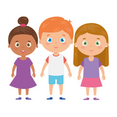 cute little children avatar character vector illustration design