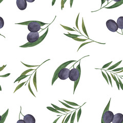 seamless pattern with olives