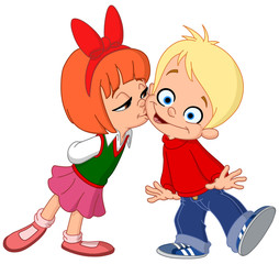 Kids kissing