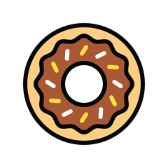 chocolate donuts related sweets and candy vector with editable stroke