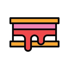 sweets and candy related cake vector with editable stroke