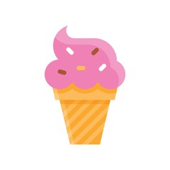 cone ice cream related sweets and candy vector in flat design