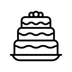 sweets and candy related strawberry cake in plate vector in lineal style