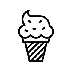 cone ice cream related sweets and candy vector in lineal style
