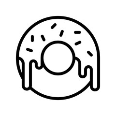 caramel donuts related sweets and candy vector in lineal style