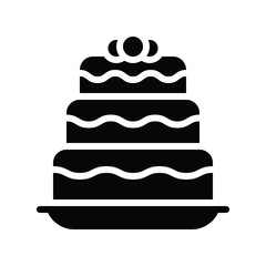 sweets and candy related strawberry cake in plate vector in solid design