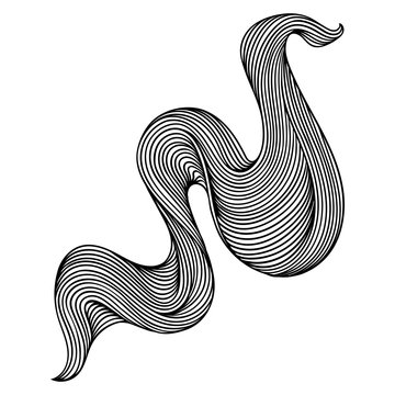 recommend clip art: Wave line curl. Monochrome stripes black and white texture.
