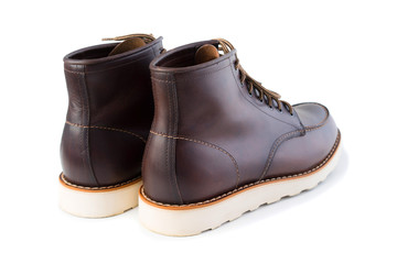 men brown work boots
