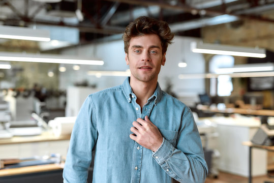 Stay Cool And Work Hard. Joyful Businessman Posing In Office