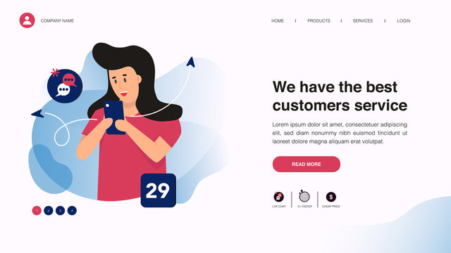 Web page design with business or finance concept for website and mobile website development. Website template design vector illustration. Able to edit or customize.