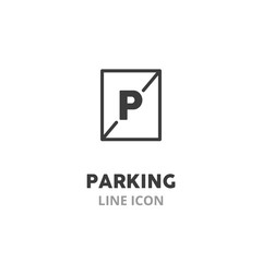  Parking simple line icon. Vector illustration symbol elements for web design..
