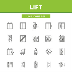 Lift simple set line icons. Vector illustration symbol elements for web design. © reddish