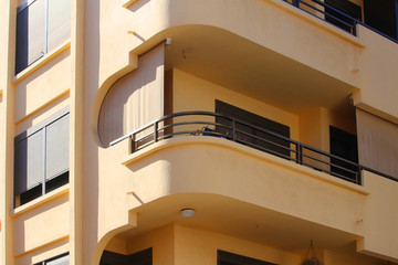 Naklejka na ściany i meble Detail view at a balcony in art deco architectural style (Tenerife, Spain)