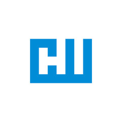 letter cw symbol geometric square line design logo vector