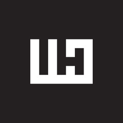 Obraz premium letter ih symbol geometric square line negative space design logo vector