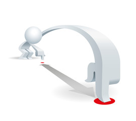 Cute little white Simplified man show you how far is the distance between this point to that point