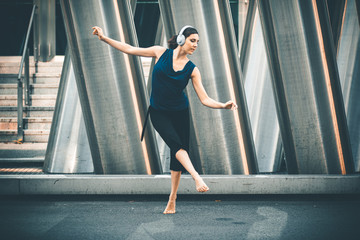 Beautiful Attractive Young Adult Woman Dancing