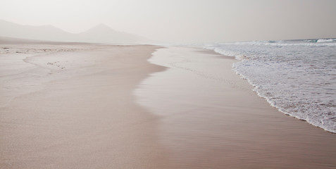 Cofete wild beach in Fuerteventura Island.
