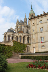 gothic notre-dame cathedral in bayeux in normandy (france) 