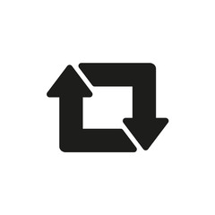 Vector repost flat icon on a black and white background