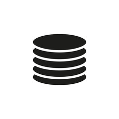 Database vector flat icon on black and white background