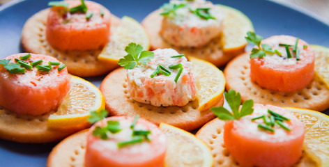 Smoked Salmon cheese crackers