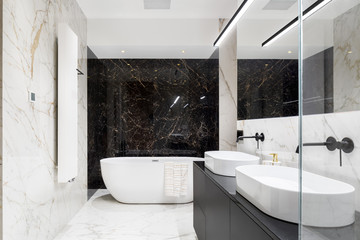 Elegant bathroom in marble