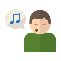 Singing isolated flat vector icon