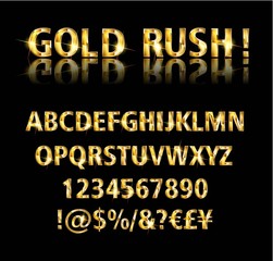 Golden font vector