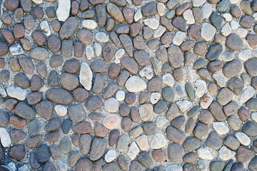 Pavement pebble pathway pattern texture background, the part of italian old style stone sidewalk